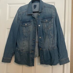 J. Jill Peplum Denim Jacket